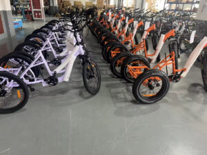 Picture of our E-Trike fleet in the factory